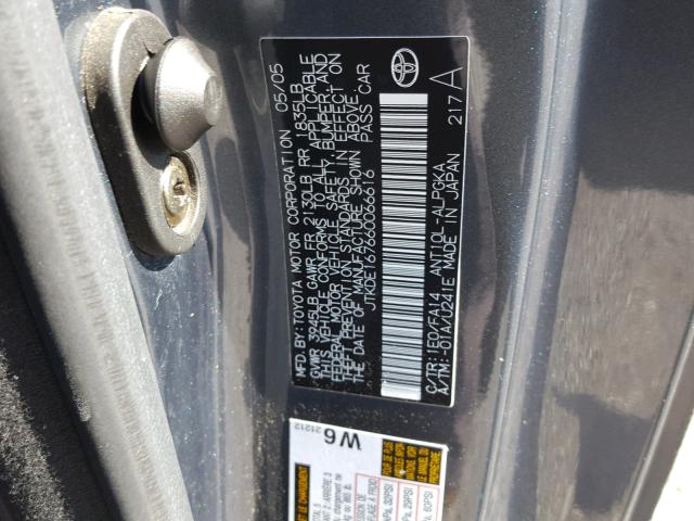 JTKDE167660066616 - 2006 TOYOTA SCION TC 灰色 照片 10