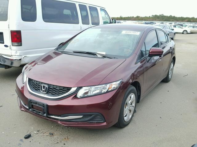 19XFB2F53EE046021 - 2014 HONDA CIVIC MAROON photo 2