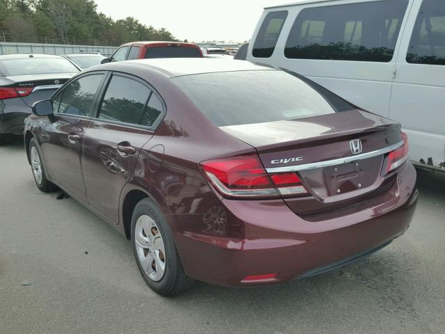 19XFB2F53EE046021 - 2014 HONDA CIVIC MAROON photo 3