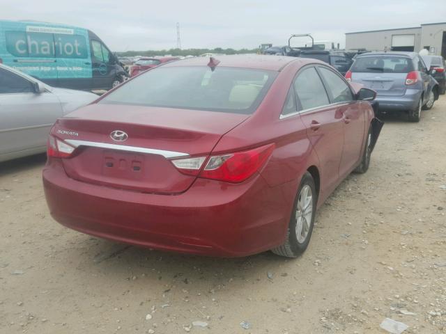 5NPEB4AC4DH506679 - 2013 HYUNDAI SONATA GLS MAROON photo 4