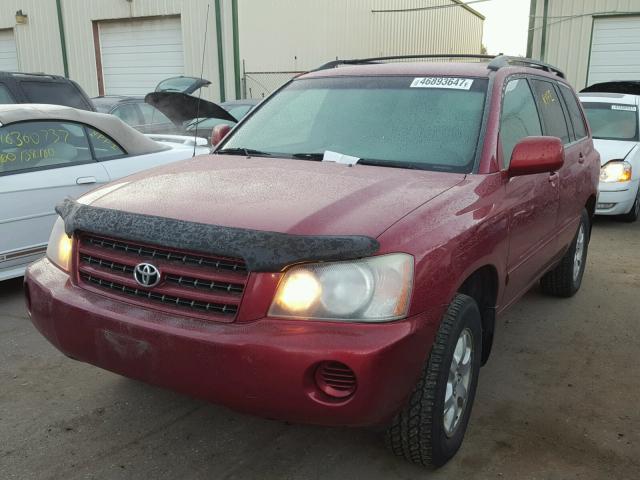 JTEGF21A530082744 - 2003 TOYOTA HIGHLANDER RED photo 2