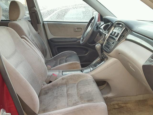 JTEGF21A530082744 - 2003 TOYOTA HIGHLANDER RED photo 5