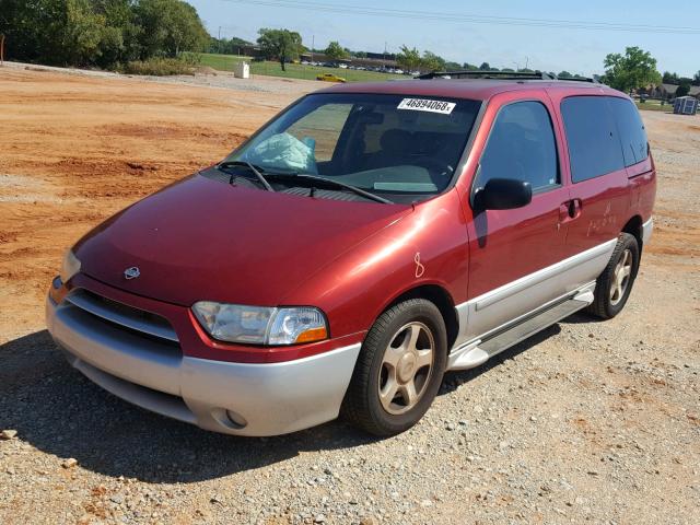 4N2ZN16T92D809425 - 2002 NISSAN QUEST SE RED photo 2