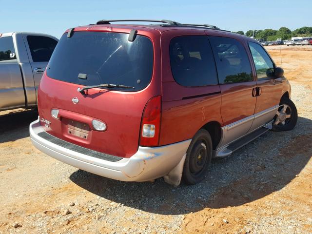 4N2ZN16T92D809425 - 2002 NISSAN QUEST SE RED photo 4