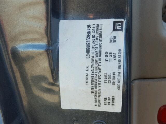 1G1NE52J23M608473 - 2003 CHEVROLET MALIBU LS 石墨色 照片 10