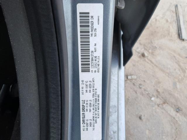 1C3CC5FB8AN137190 - 2010 CHRYSLER SEBRING LI GRAY photo 10