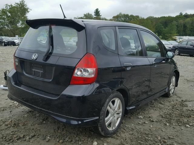 JHMGD38618S013867 - 2008 HONDA FIT SPORT BLACK photo 4