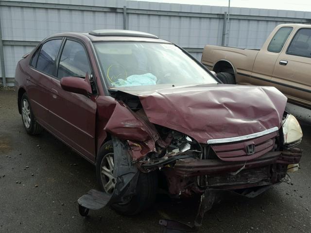 2HGES26763H562017 - 2003 HONDA CIVIC EX BURGUNDY photo 1