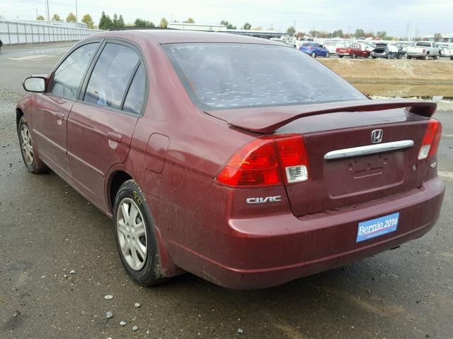 2HGES26763H562017 - 2003 HONDA CIVIC EX ბურგუნდია ფოტო 3