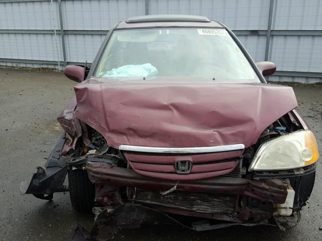 2HGES26763H562017 - 2003 HONDA CIVIC EX BURGUNDY photo 7