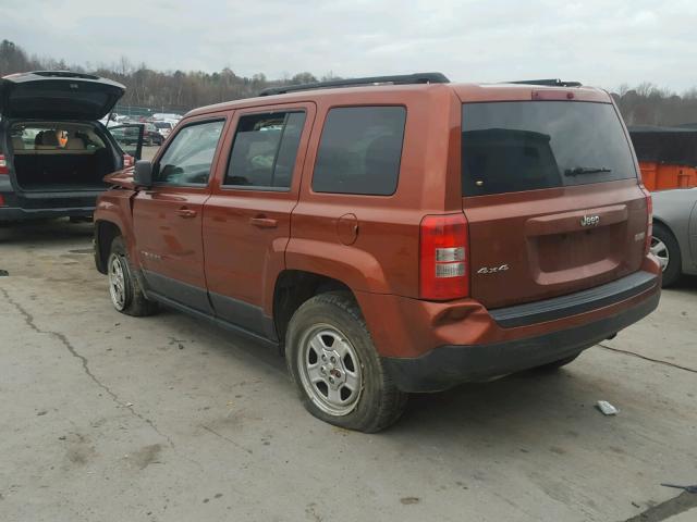 1C4NJRBB3CD620120 - 2012 JEEP PATRIOT SP ORANGE photo 3