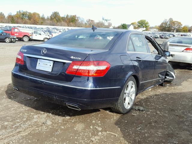 WDDHF9AB5BA415047 - 2011 MERCEDES-BENZ E 550 4MAT BLUE photo 4