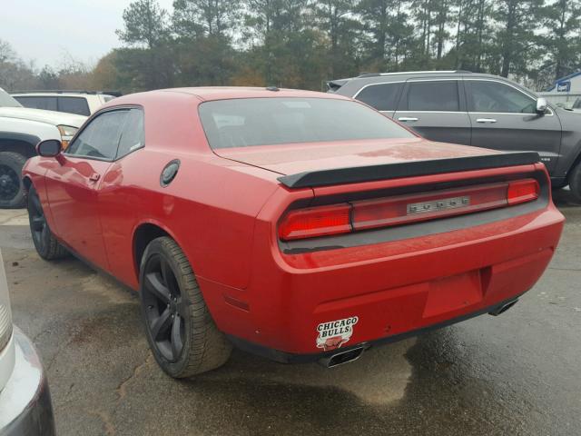 2C3CDYAG2CH259217 - 2012 DODGE CHALLENGER RED photo 3