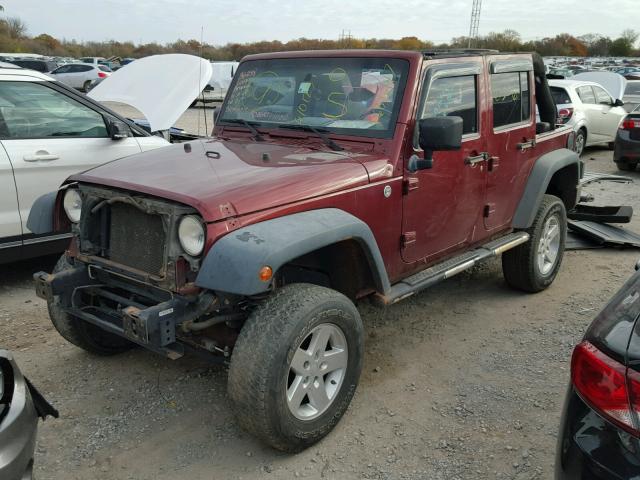 1J4GA39148L610125 - 2008 JEEP WRANGLER U RED photo 2