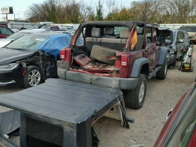 1J4GA39148L610125 - 2008 JEEP WRANGLER U RED photo 4