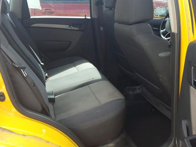 KL1TD66E69B627138 - 2009 CHEVROLET AVEO LS YELLOW photo 6