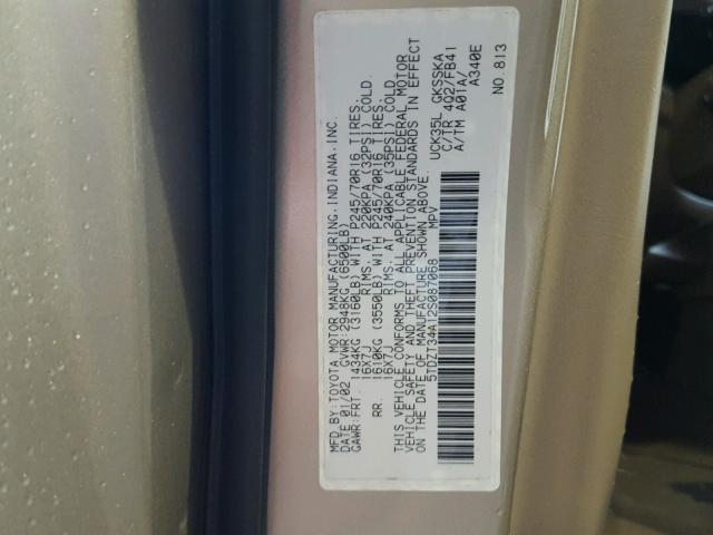 5TDZT34A12S087068 - 2002 TOYOTA SEQUOIA SR GOLD photo 10