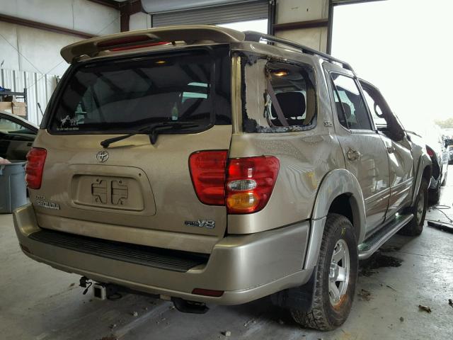 5TDZT34A12S087068 - 2002 TOYOTA SEQUOIA SR GOLD photo 4