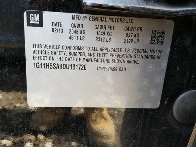 1G11H5SA8DU131720 - 2013 CHEVROLET MALIBU LTZ 灰色 照片 10