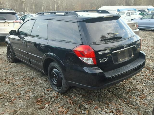 4S4BP60C297327226 - 2009 SUBARU OUTBACK BLACK photo 3