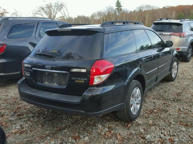 4S4BP60C297327226 - 2009 SUBARU OUTBACK BLACK photo 4