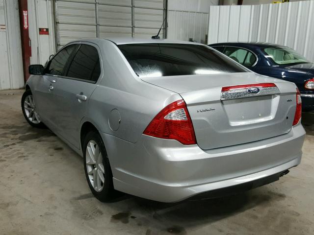 3FAHP0JA9AR307583 - 2010 FORD FUSION SEL SILVER photo 3