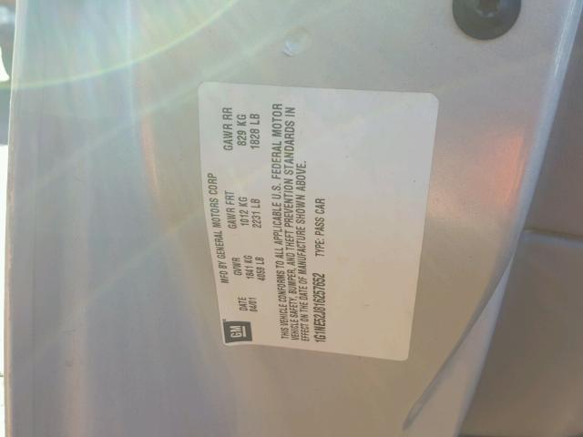 1G1NE52J816257652 - 2001 CHEVROLET MALIBU LS 银色 照片 10