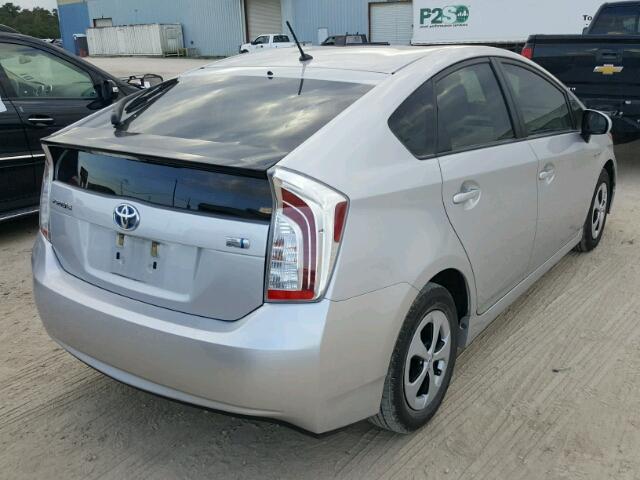 JTDKN3DU9D5623375 - 2013 TOYOTA PRIUS SILVER photo 4