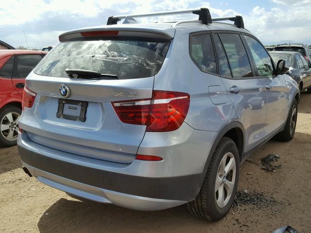 5UXWX5C54BL715213 - 2011 BMW X3 XDRIVE2 BLUE photo 4