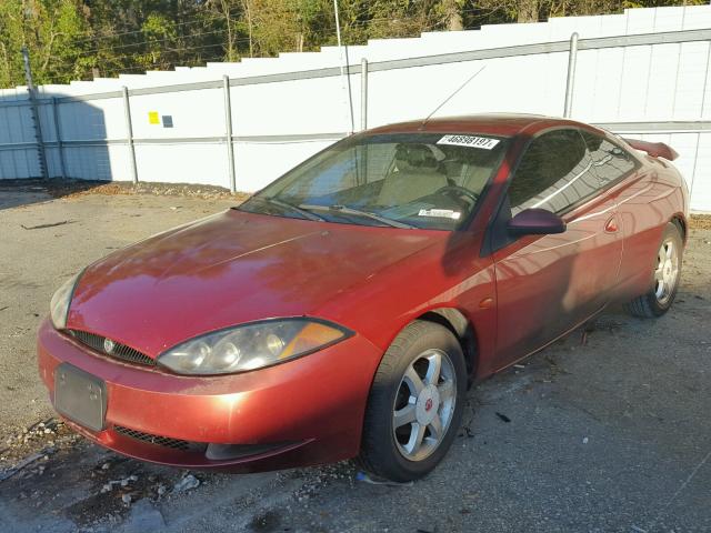 1ZWFT61L2Y5647598 - 2000 MERCURY COUGAR V6 RED photo 2