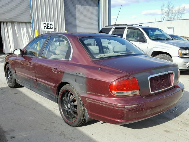 KMHWF25HX2A548759 - 2002 HYUNDAI SONATA BURGUNDY photo 3