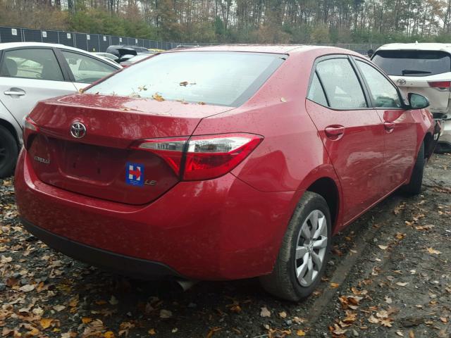 2T1BURHE3GC712360 - 2016 TOYOTA COROLLA L RED photo 4