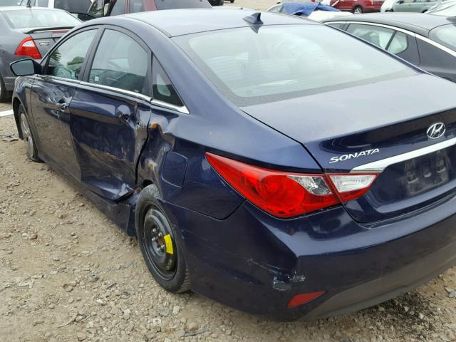 5NPEB4ACXEH815526 - 2014 HYUNDAI SONATA GLS BLUE photo 9