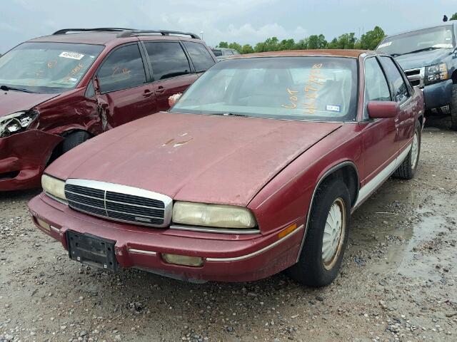 2G4WB54L2P1492935 - 1993 BUICK REGAL CUST RED photo 2