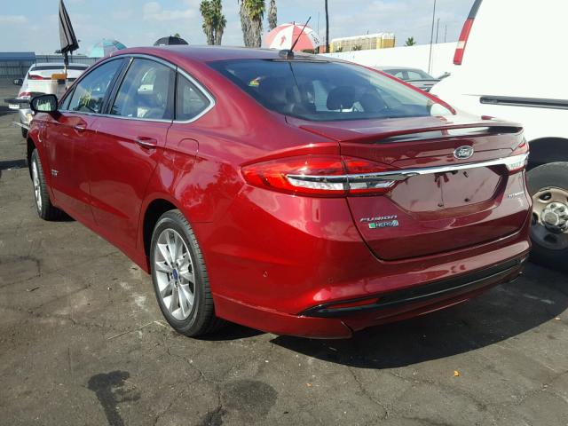 3FA6P0SU0HR354320 - 2017 FORD FUSION TIT RED photo 3