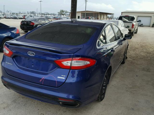 3FA6P0H97DR343148 - 2013 FORD FUSION SE BLUE photo 4