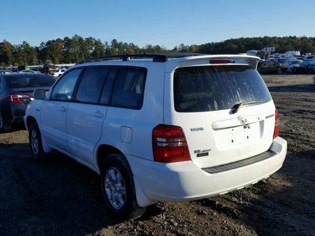 JTEHF21A320048983 - 2002 TOYOTA HIGHLANDER WHITE photo 3