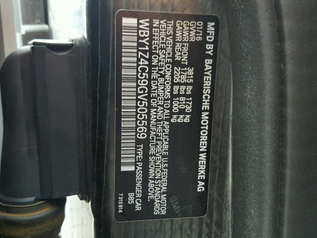 WBY1Z4C59GV505569 - 2016 BMW I3 REX ორფეროვანი ფოტო 10