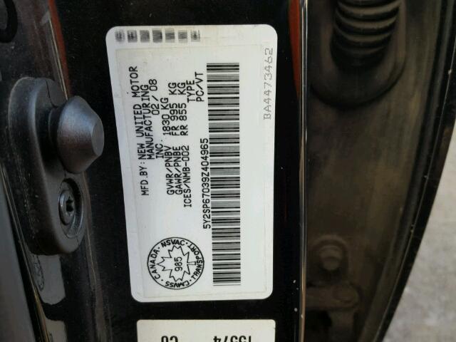 5Y2SP67039Z404965 - 2009 PONTIAC VIBE BLACK photo 10