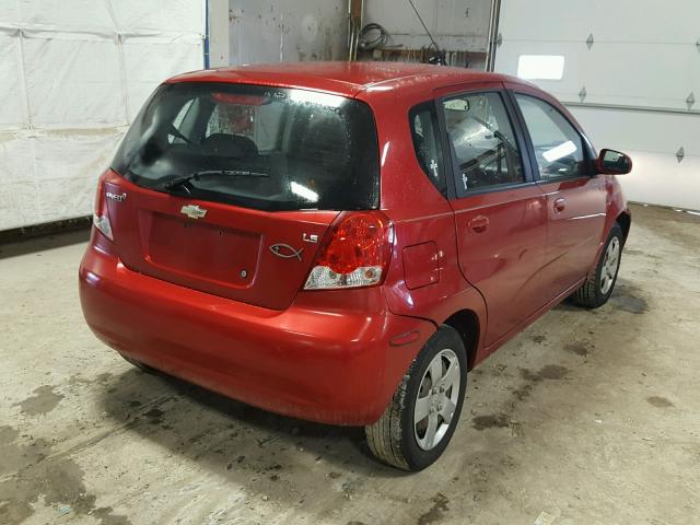 KL1TD66648B251482 - 2008 CHEVROLET AVEO BASE RED photo 4