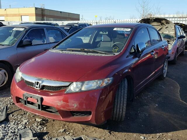 2HGFA16279H109961 - 2009 HONDA CIVIC DX RED photo 2