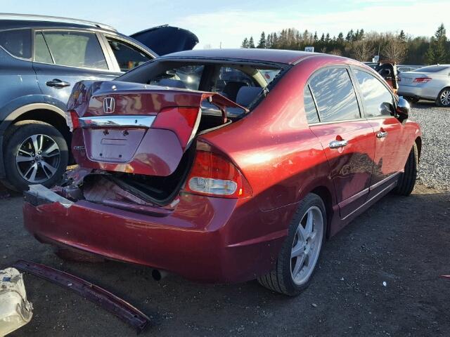 2HGFA16279H109961 - 2009 HONDA CIVIC DX RED photo 4