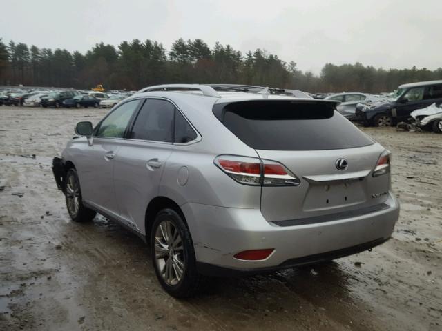 JTJBC1BA6D2441490 - 2013 LEXUS RX 450 SILVER photo 3