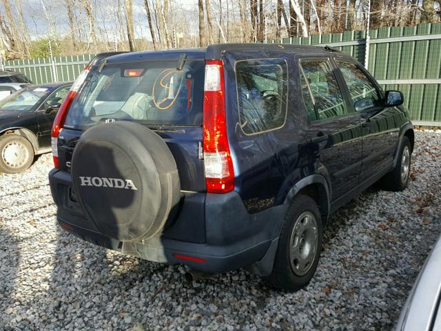 JHLRD78566C021305 - 2006 HONDA CR-V LX BLUE photo 4