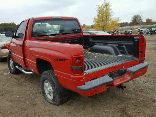 1B7HF16Z4WS502116 - 1998 DODGE RAM 1500 RED photo 3