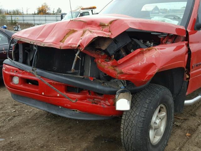 1B7HF16Z4WS502116 - 1998 DODGE RAM 1500 RED photo 9