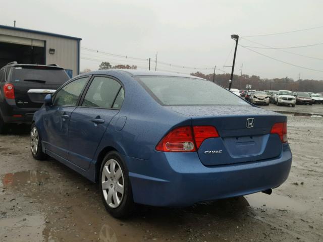 1HGFA16596L153551 - 2006 HONDA CIVIC LX BLUE photo 3