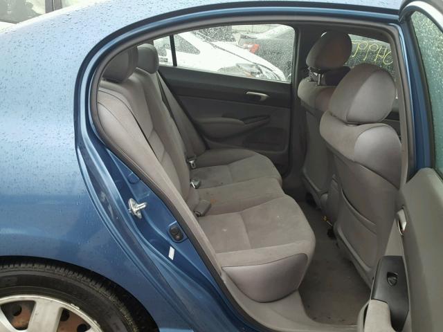 1HGFA16596L153551 - 2006 HONDA CIVIC LX BLUE photo 6