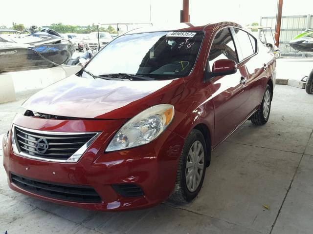 3N1CN7AP3DL878441 - 2013 NISSAN VERSA S RED photo 2