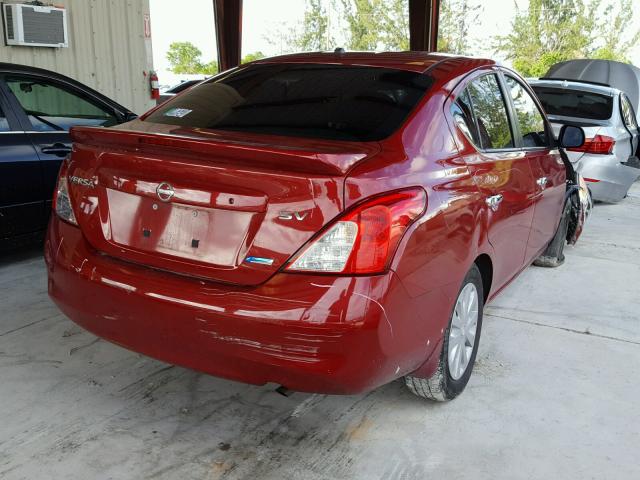 3N1CN7AP3DL878441 - 2013 NISSAN VERSA S RED photo 4